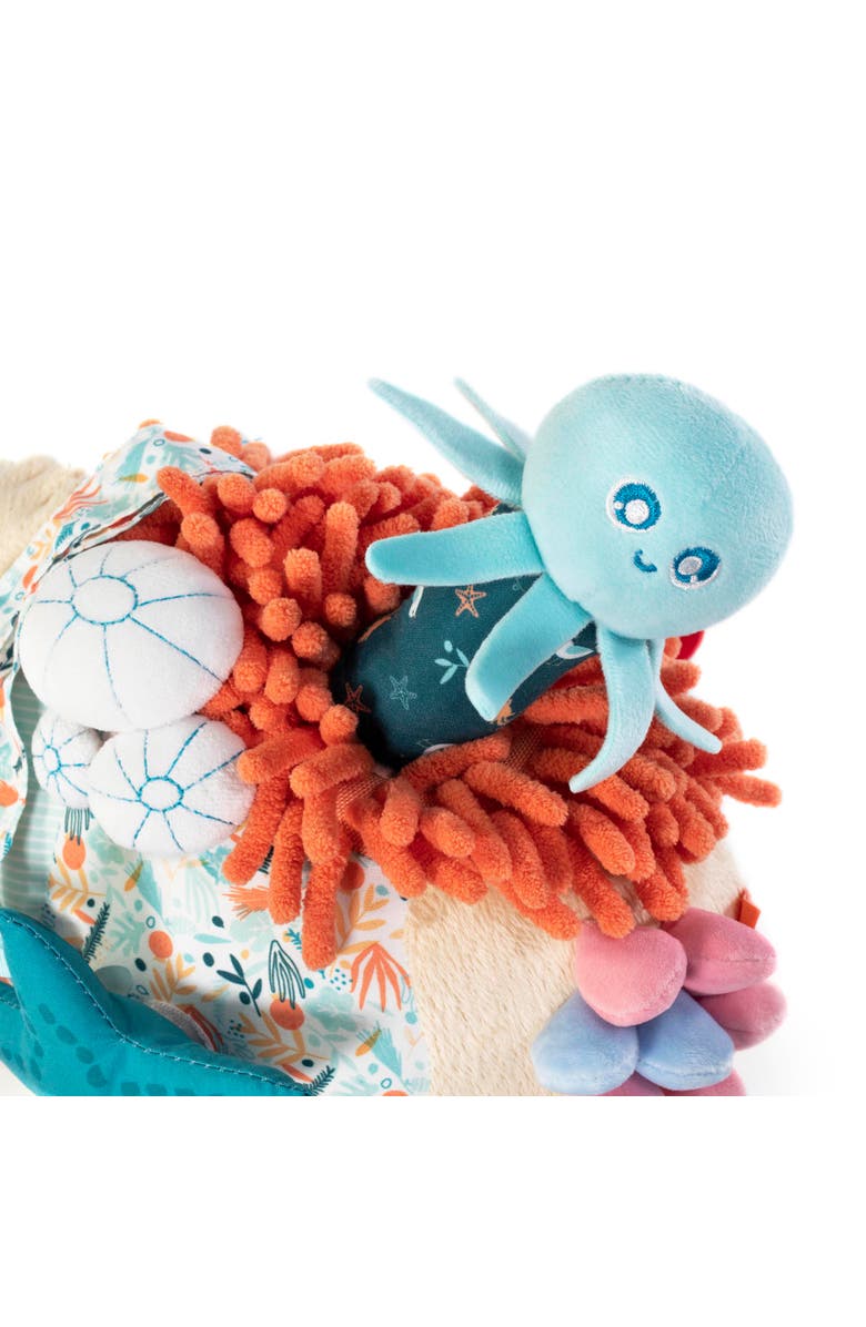 Miniland Sensorial Reef Plush Ocean Themed Baby Toy with Teething Elements, Alternate, color, Blue-Green Multi