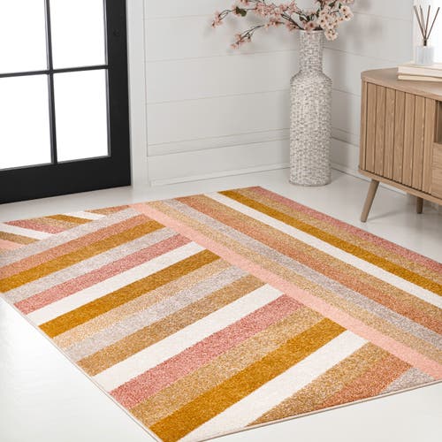 Jonathan Y Retro Rainbow Contemporary Stripe Area Rug