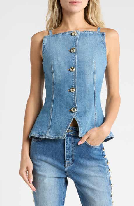 Junie Button Front Denim Top