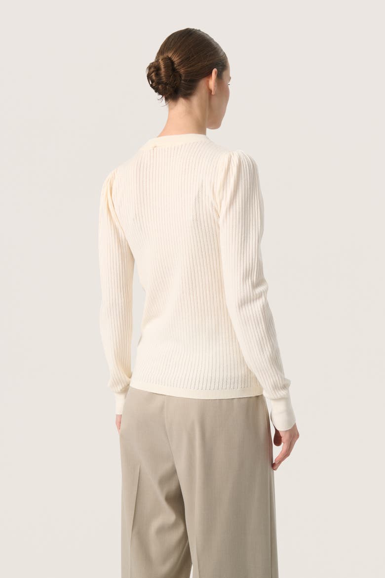 SLSpina Slim Fit Crew Neck Pullover, Alternate, color, Whisper White