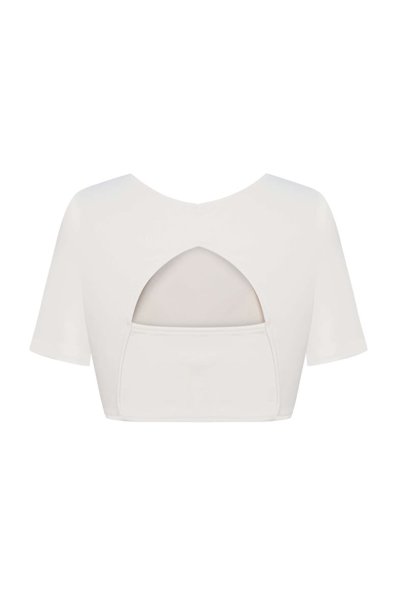 Ronny Denim Jersey Crop Top - Stylish & Comfy, Alternate, color, White