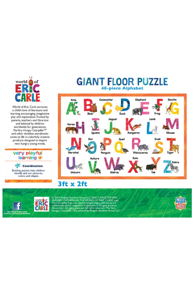 Eric Carle Alphabet 48pc Floor Puzzle, Alternate, color, Multicolor