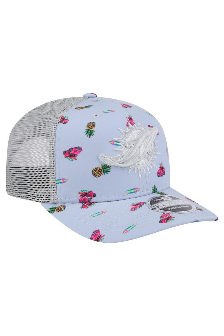 Men's New Era  Light Blue Miami Dolphins Adventure Surfboard 9SEVENTY Adjustable Hat, Alternate, color, Light Blue