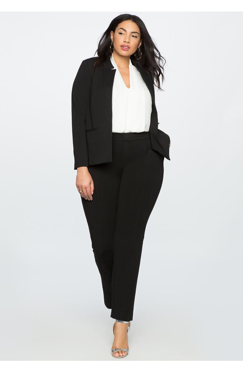 ELOQUII The Ultimate Stretch One Button Blazer, Alternate, color, Black
