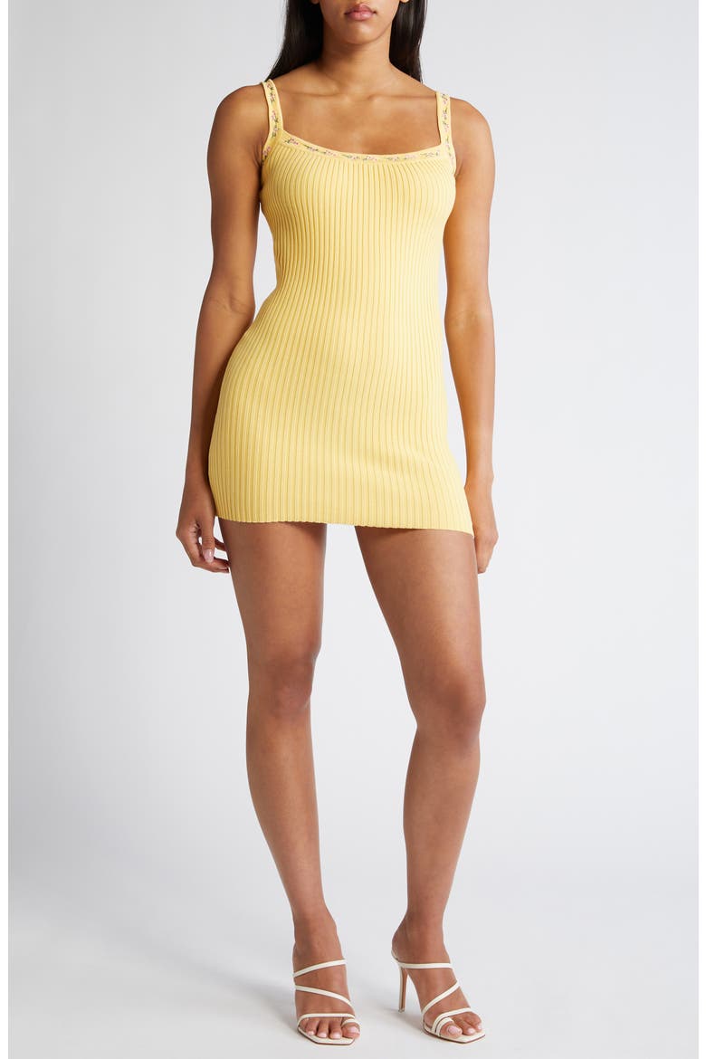 Rib Mini Sweater Dress, Main, color, PRIMROSE