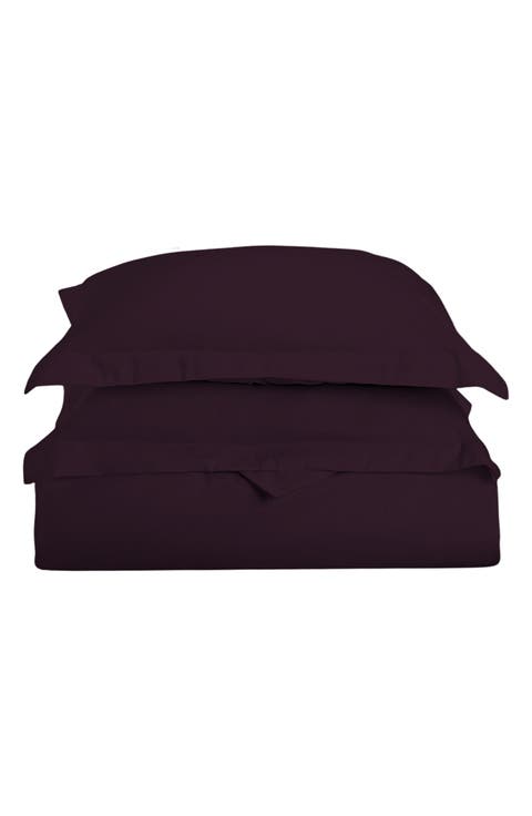Solid Royal Purple Microfiber Duvet Cover Set