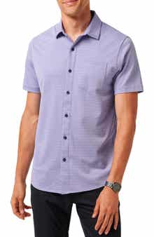 TravisMathew Tip to the City Short Sleeve Cotton Blend Button-Up Shirt