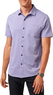 TravisMathew Tip to the City Short Sleeve Cotton Blend Button-Up Shirt
