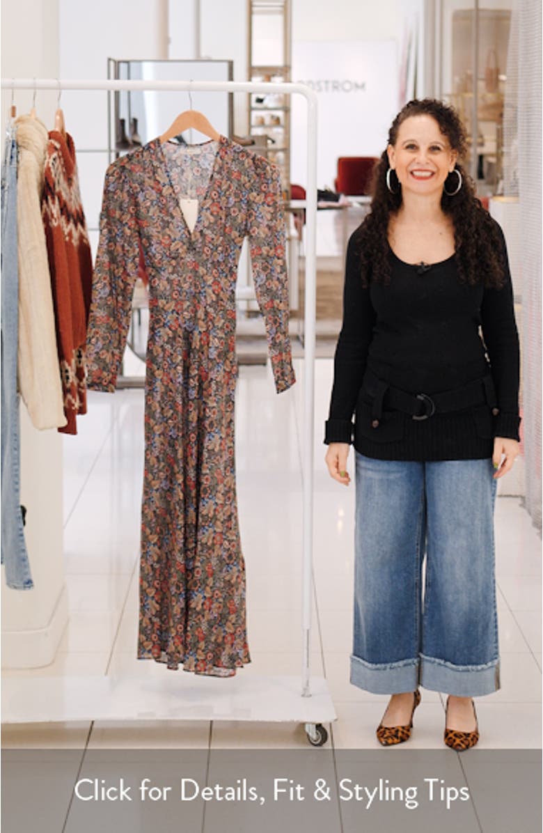 Charleston Floral Long Sleeve Cotton Maxi Dress, sales video thumbnail