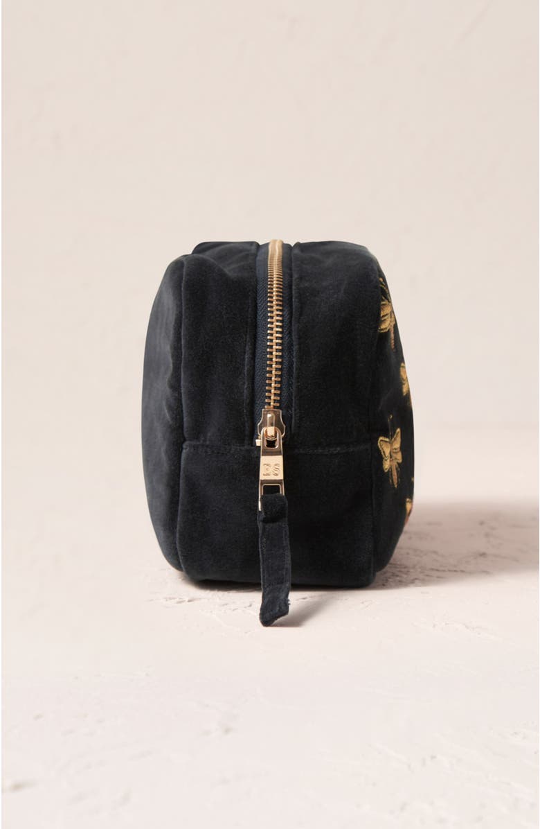 Elizabeth Scarlett Honey Bee Velvet Makeup Bag, Alternate, color, 