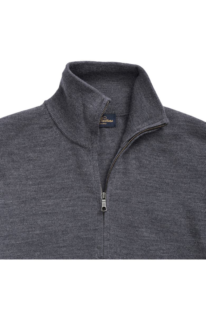 Brooks Brothers Half Zip Sweater, Alternate, color, Grey Heather