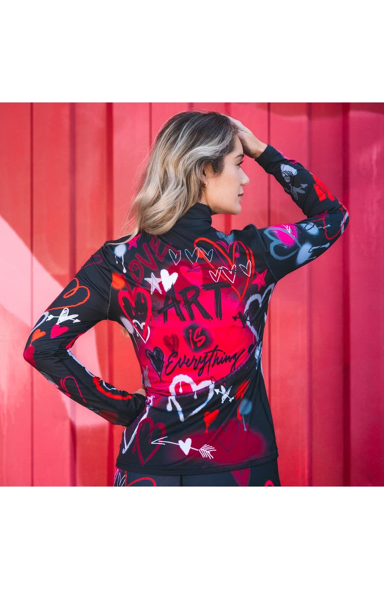 Krimson Klover Graffiti Girls Base Layer Top, Alternate, color, Black Graffiti