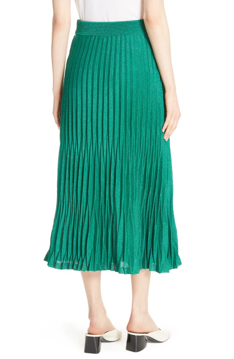 maje Jupette Pleated Midi Skirt, Alternate, color, 