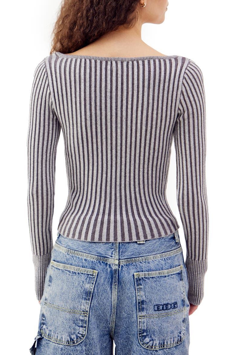 Phoebe Plaited Rib Knit Sweater, Alternate, color, LIGHT GREY