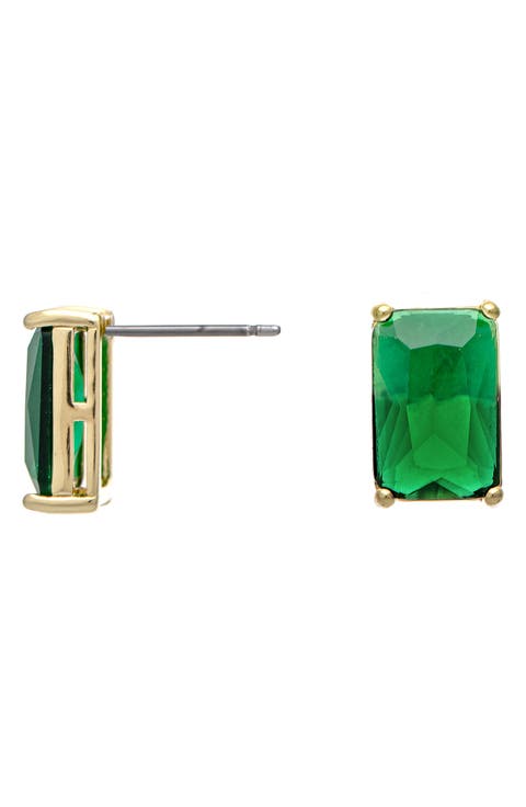 Emerald Cut Stud Earrings