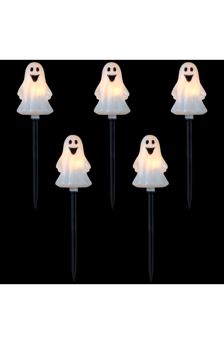 Northlight Lighted Ghost Shaped Halloween Outdoor Pathway Markers - 13" - Set of 5, Alternate, color, 