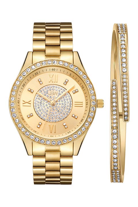 Mondrian Diamond Bracelet Watch & Bangle Set, 37mm