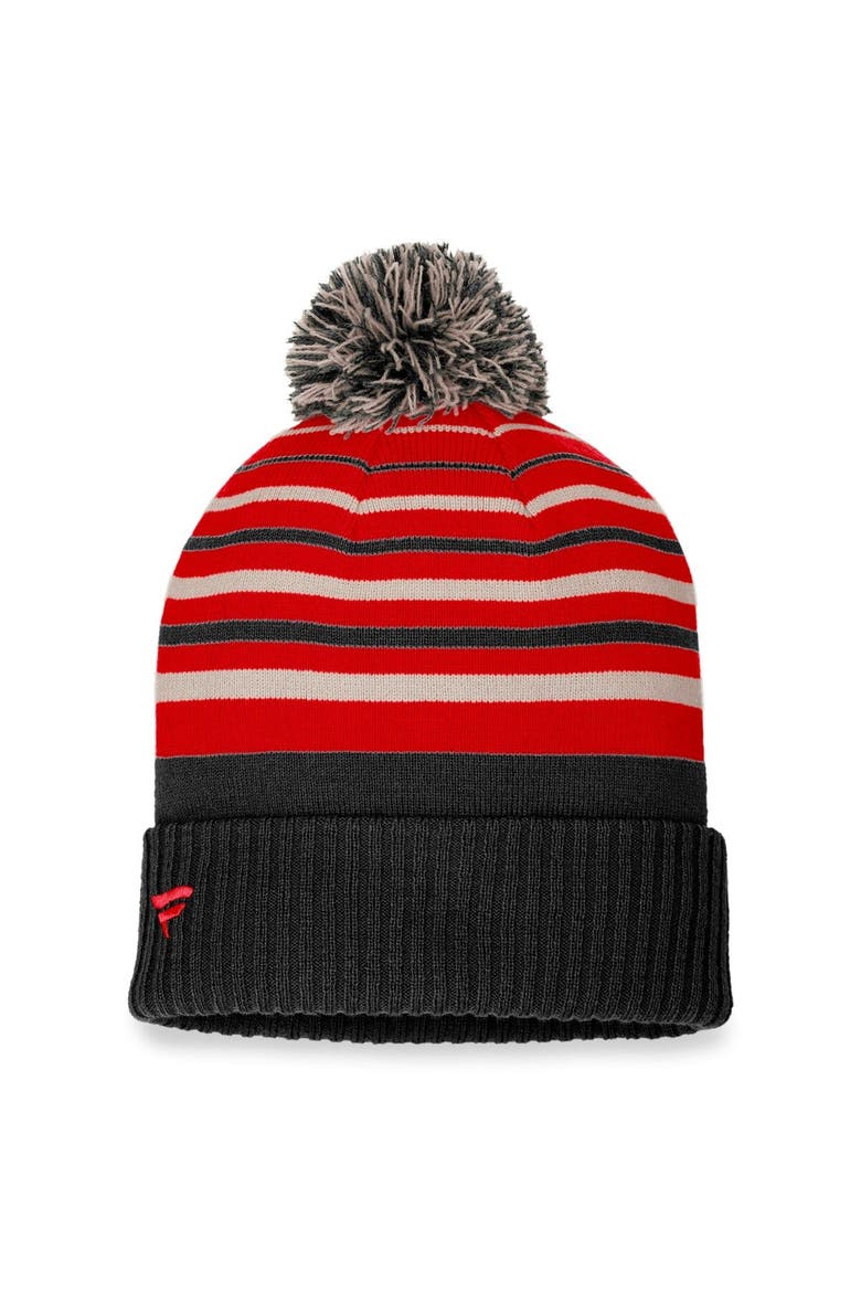 Men's Fanatics Branded Black/Red Ottawa Senators True Classic Retro Cuffed Knit Hat with Pom, Alternate, color, Black