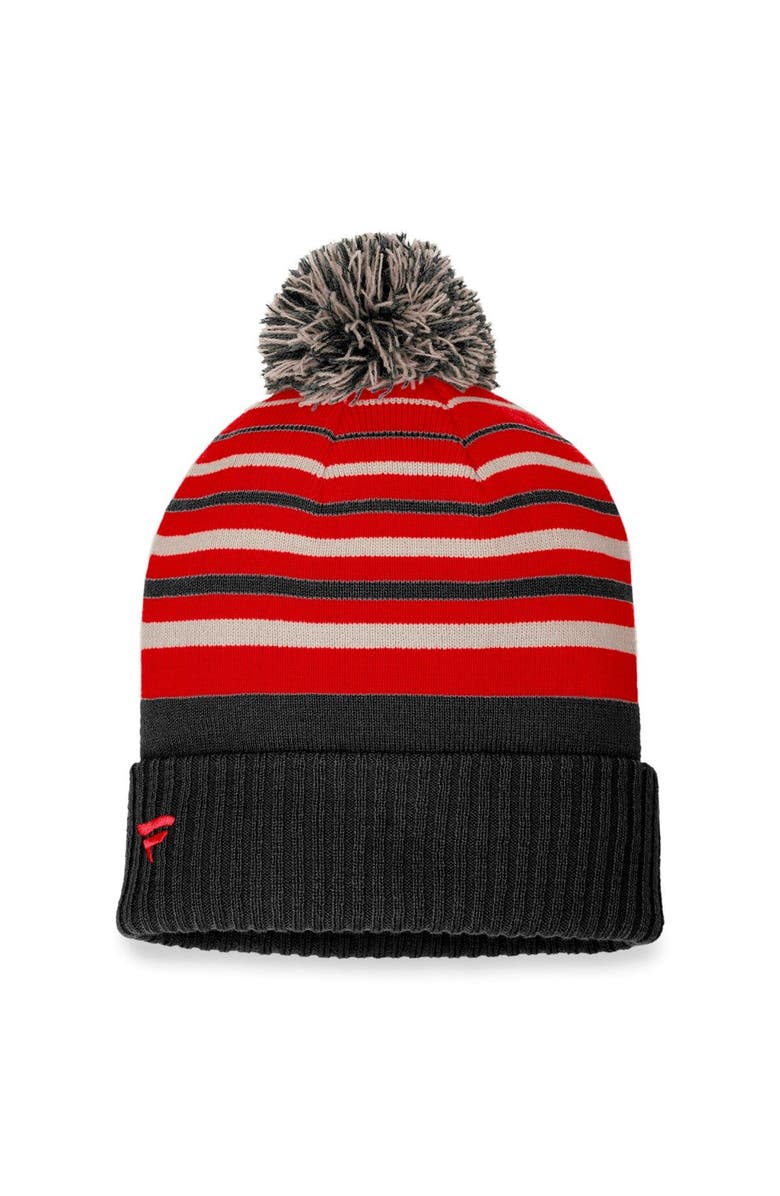 FANATICS Men's Fanatics Branded Black/Red Ottawa Senators True Classic Retro Cuffed Knit Hat with Pom, Alternate, color, 