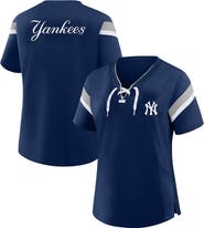 PROFILE Women's Profile Navy New York Yankees Lace-Up T-Shirt