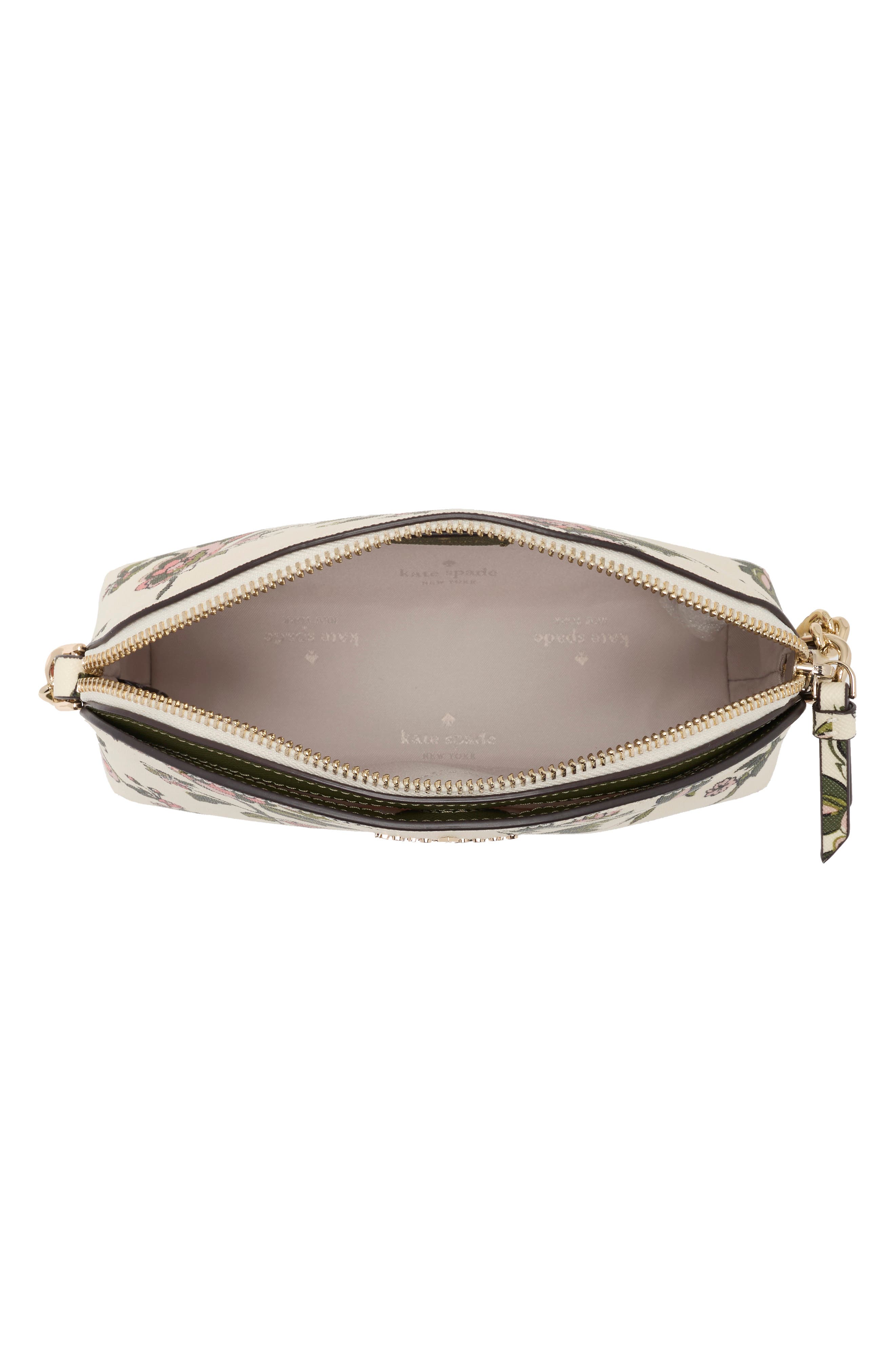 Cameron Forest Blooms Leather Crossbody Bag, Alternate, color, MERINGUE MULTI