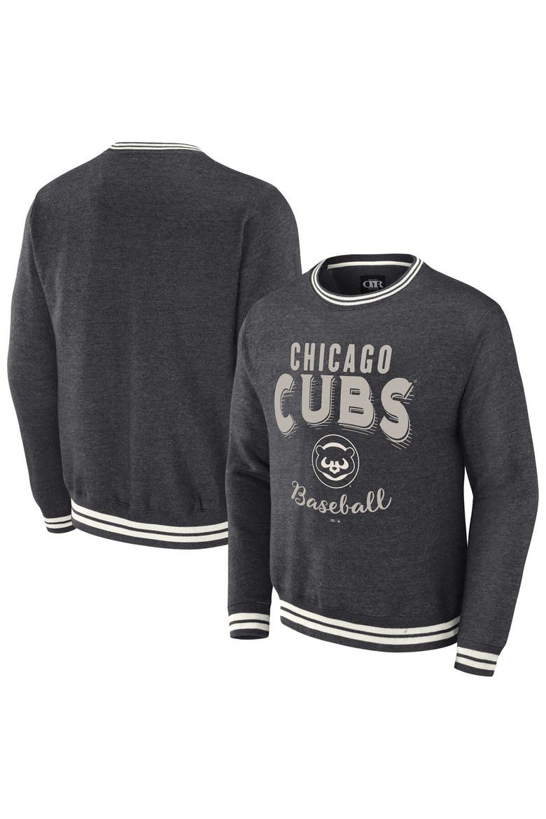 Men's Darius Rucker Collection by Fanatics  Heather Charcoal Chicago Cubs Vintage Pullover Sweatshirt, Main, color, Heather Charcoal