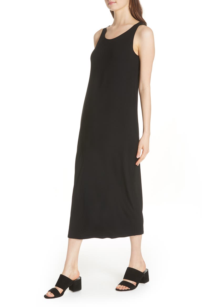 Midi Tank Dress, Alternate, color, BLACK