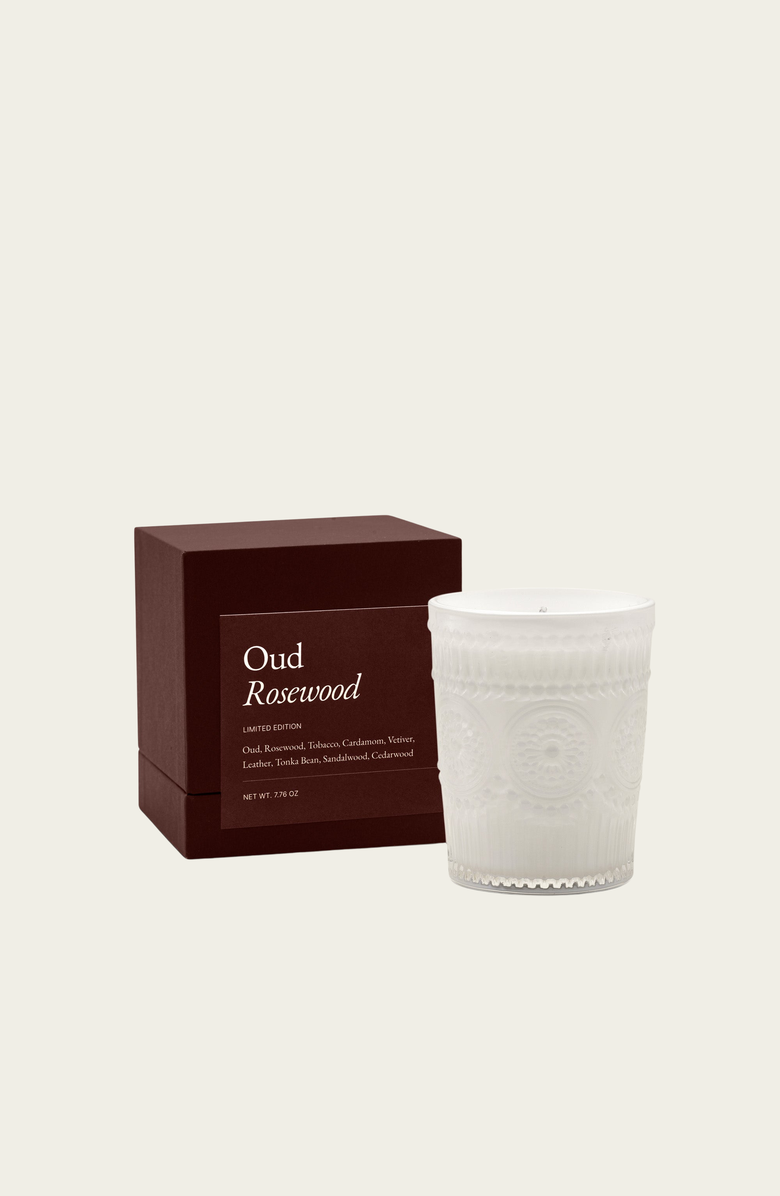 Italic Noir Swiss Scented Glass Candle, Main, color, Oud Rosewood