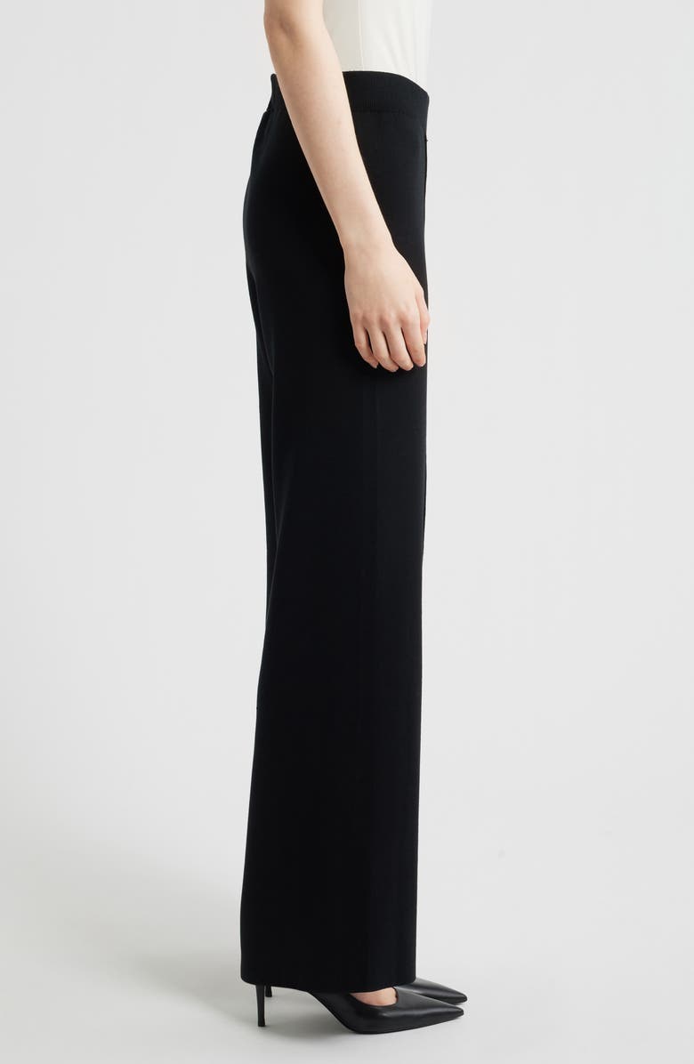 Tahari ASL Wide Leg Sweater Pants, Alternate, color, Black