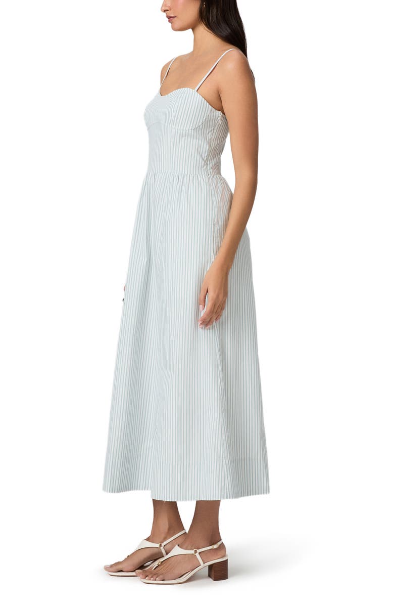 PAIGE Natalee Stripe Sleeveless Midi Dress, Alternate, color, Surf/White