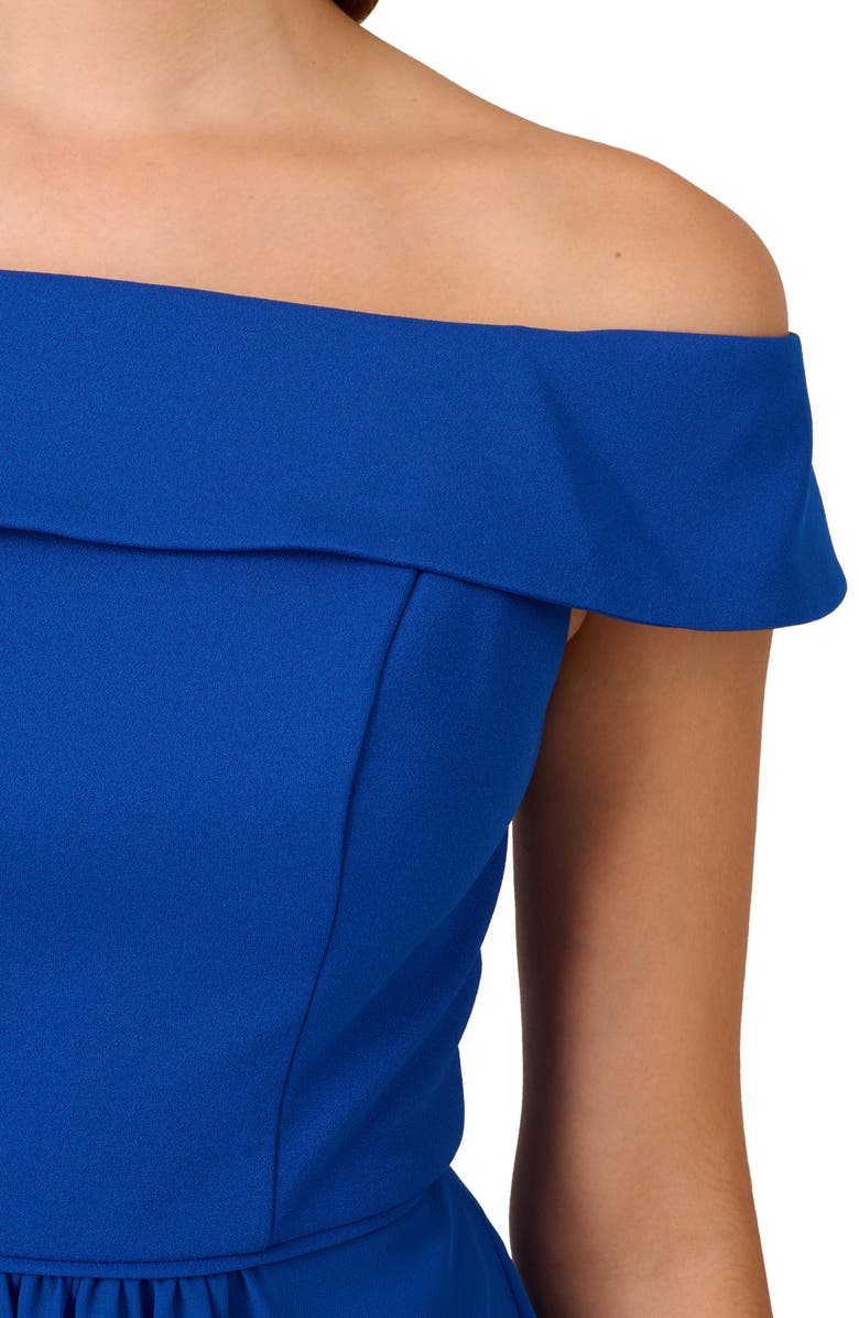 Adrianna Papell Off the Shoulder Crepe Chiffon Gown, Alternate, color, 