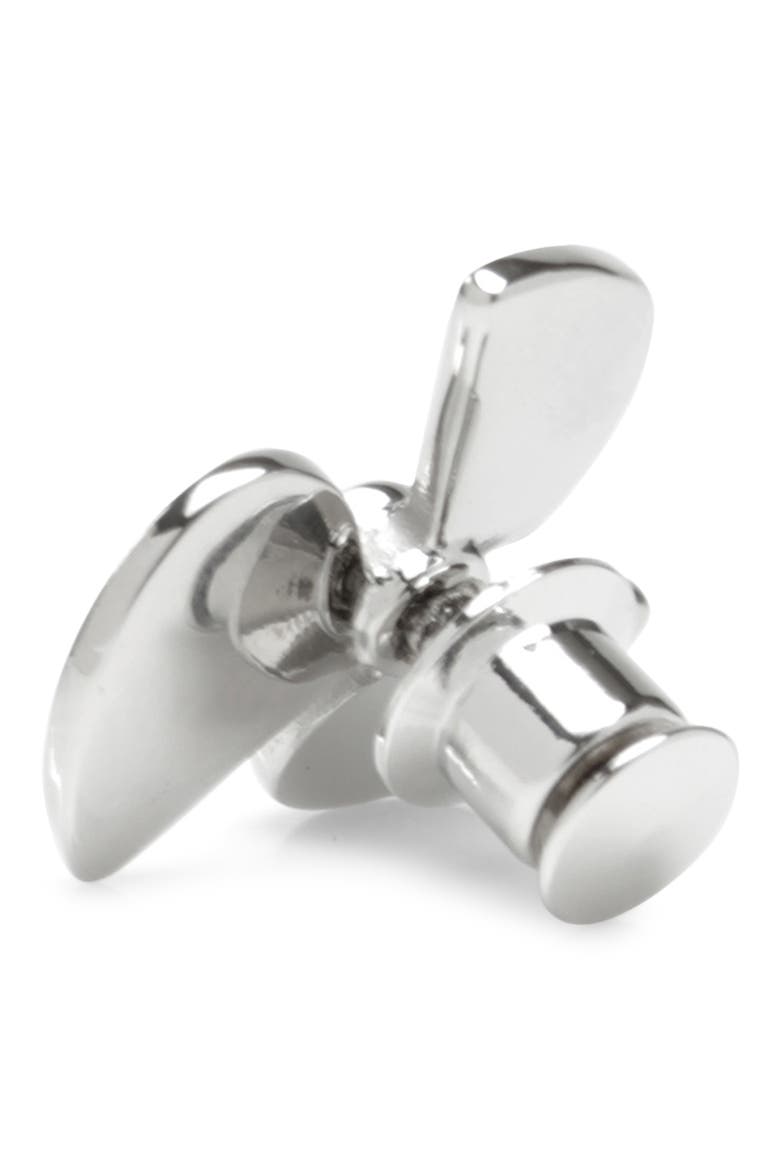 3D Boat Propellor Lapel Pin, Alternate, color, SILVER