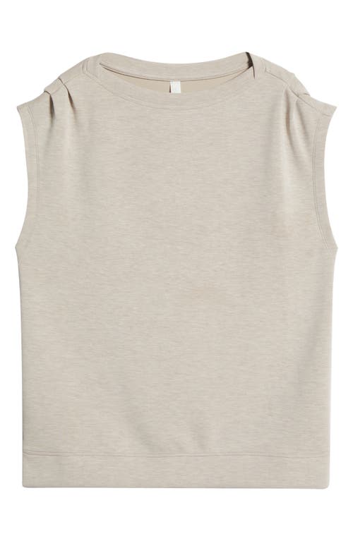 Zella Ultra Soft Scuba Knit Gathered Shoulder Top