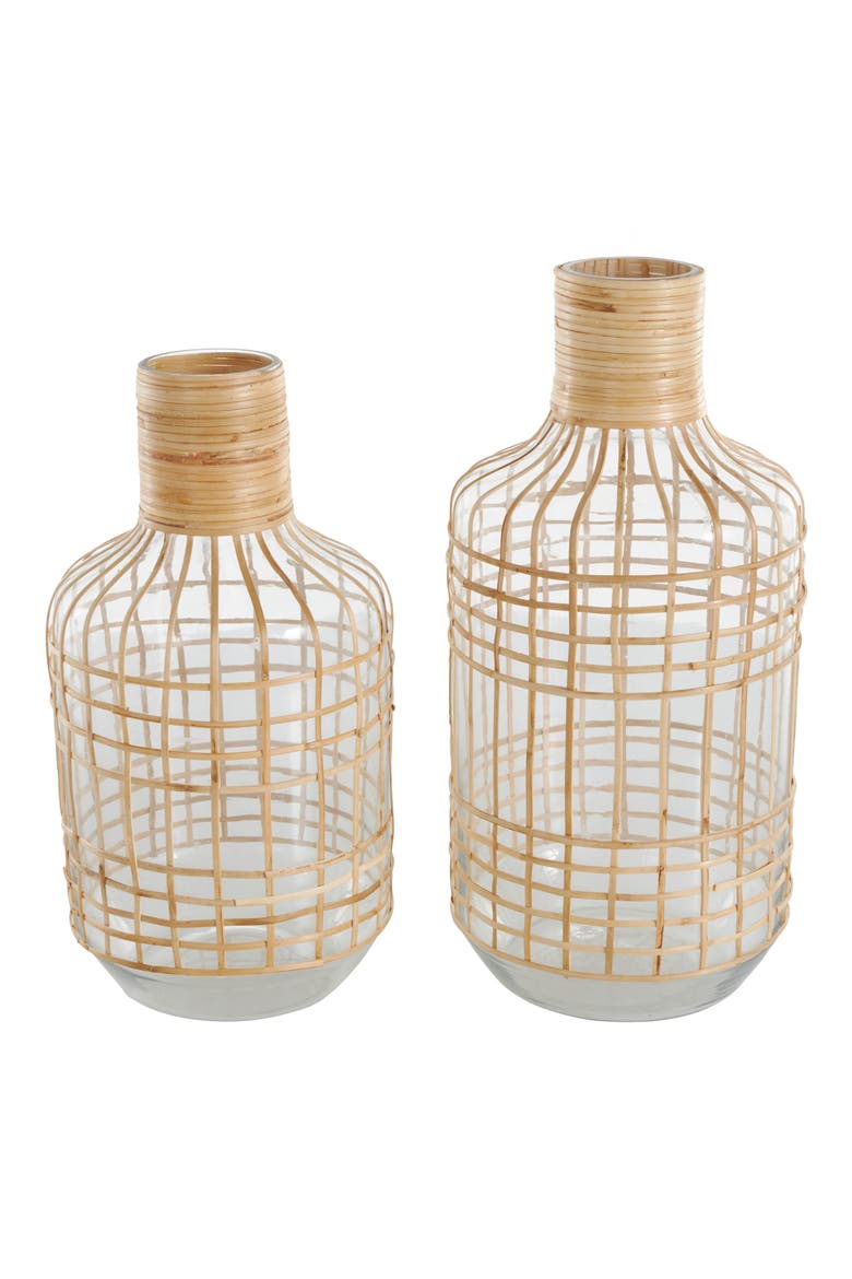 Set Of 2 Glass Vases, Main, color, CLEAR