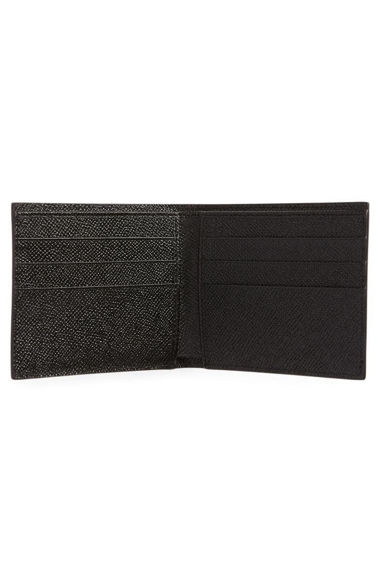 Dolce&Gabbana Logo Plaque Leather Bifold Wallet, Alternate, color, Black