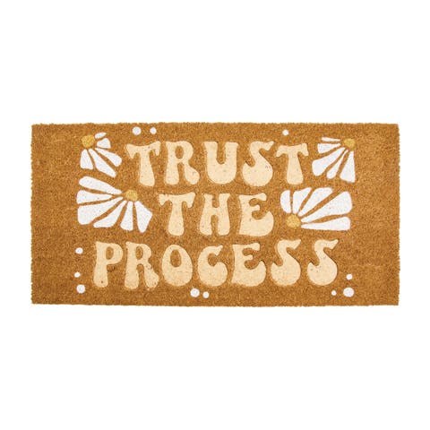 Trust the Process Coir Large Rectangular Doormat, Natural