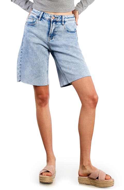 Cool Summer Raw Hem Long Denim Shorts