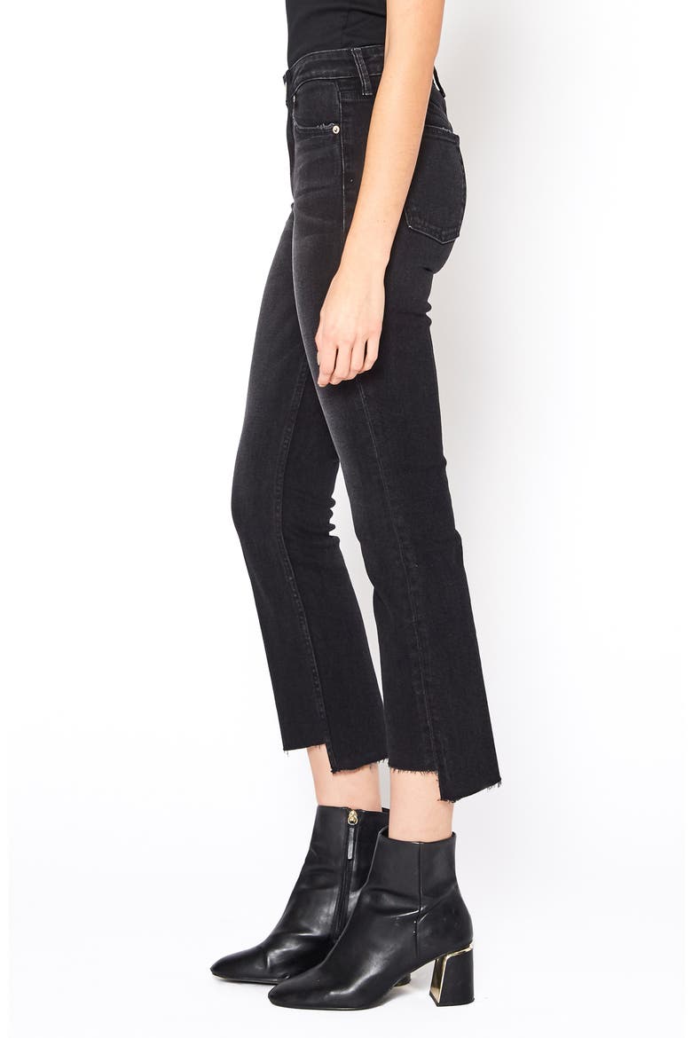 Farrah High Waist Step Hem Crop Kick Flare Jeans, Alternate, color, RHINO