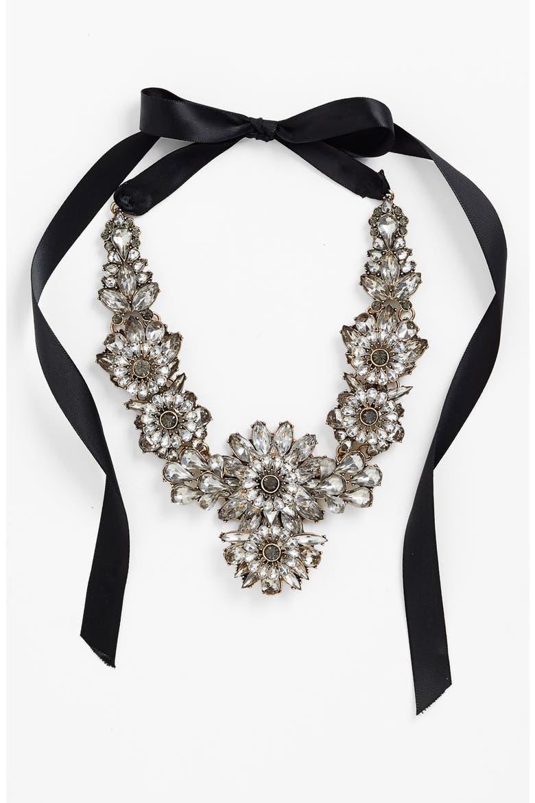 Ribbon Collar Necklace, Main, color, CRYSTAL