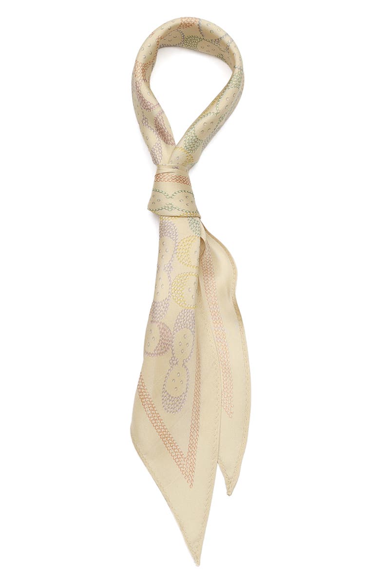COACH Rainbow Signature C Silk Scarf, Alternate, color, Beige Multi