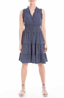 MAX STUDIO Sleeveless Short Smocked Dress