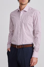 Emanuel Berg Modern Fit Floral Stretch Cotton Dress Shirt
