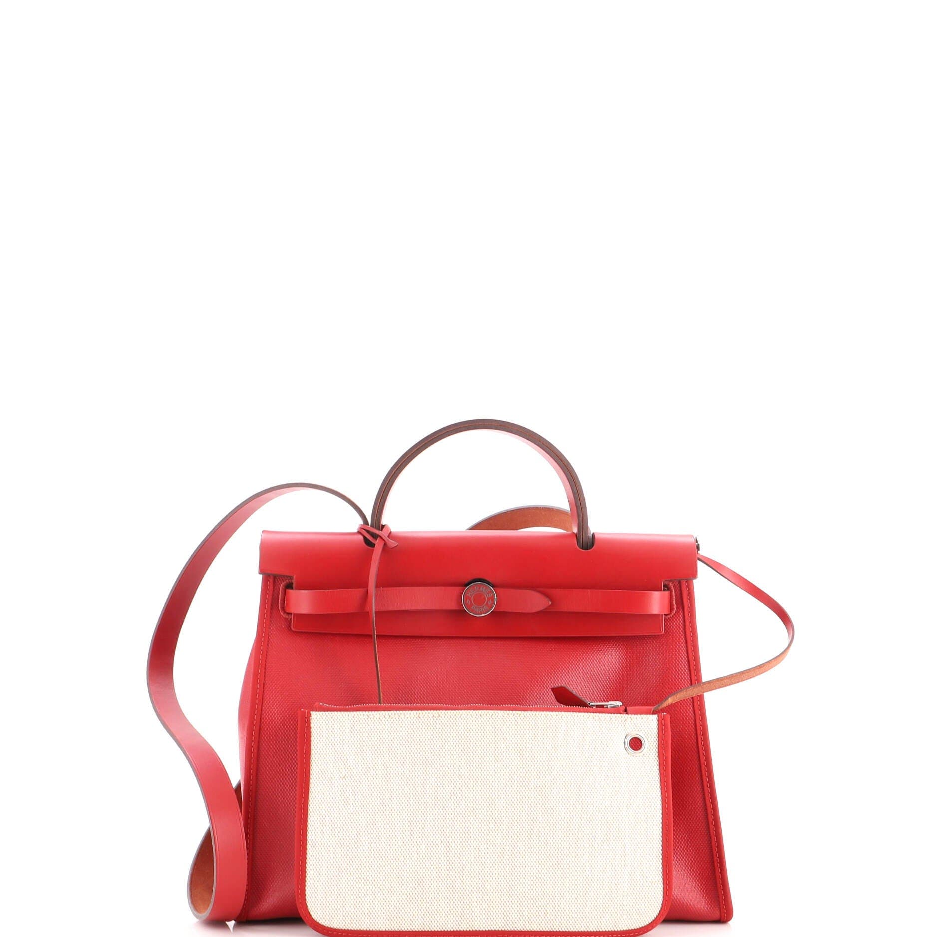 Herbag Zip Berline Vache Canvas and Leather 31, Alternate, color, Red