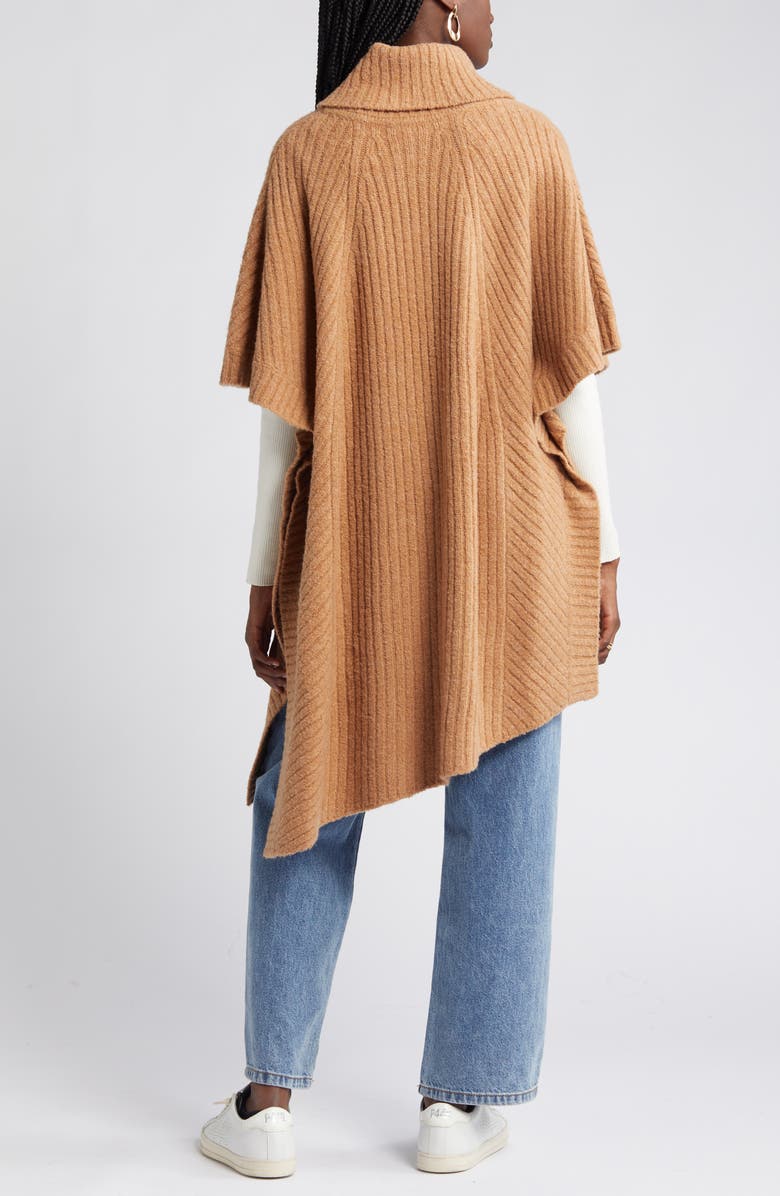 Nordstrom Wool & Cashmere Turtleneck Poncho, Alternate, color,