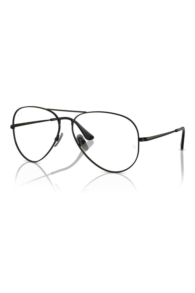 RX8789 58mm Aviator Optical Glasses, Alternate, color, BLACK