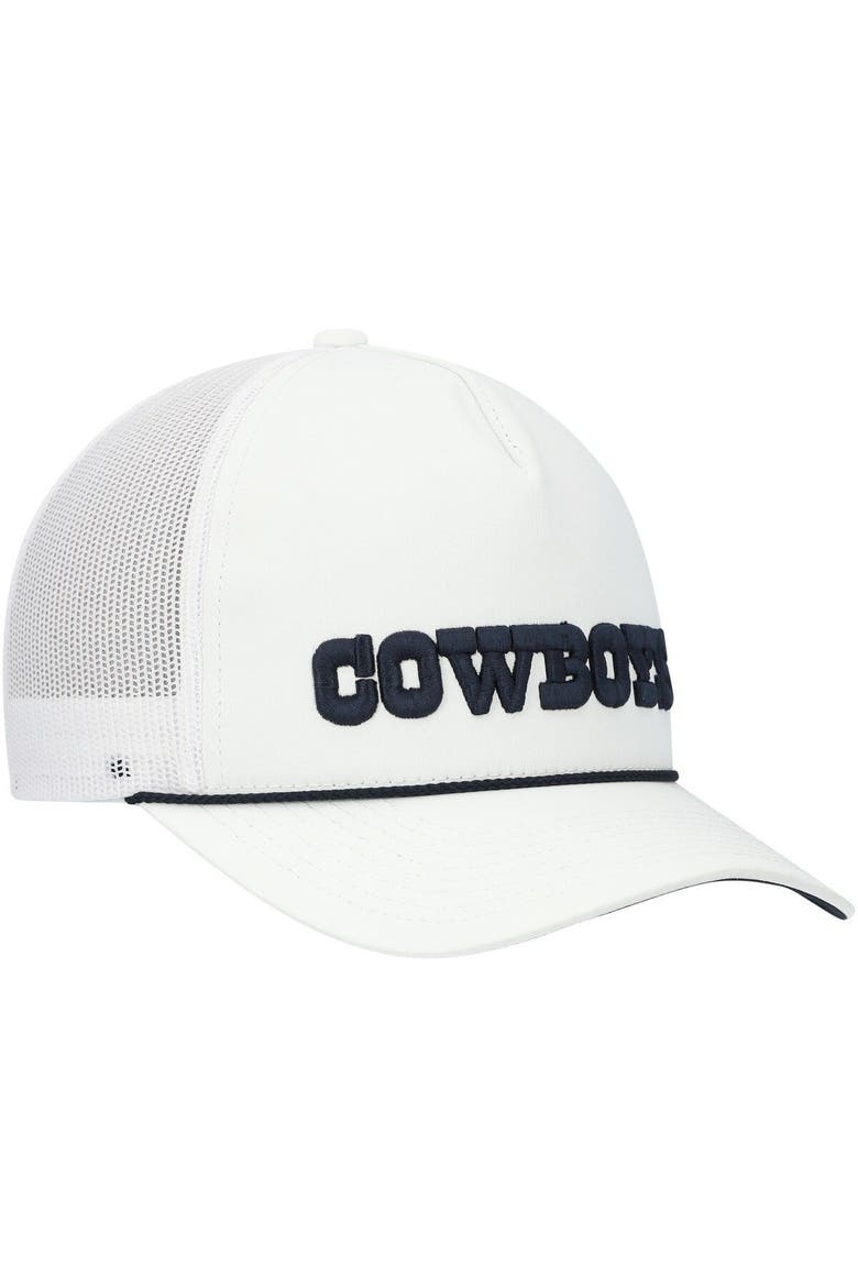 Men's HOOey White Dallas Cowboys Wordmark Rope Trucker Snapback Hat, Alternate, color, White