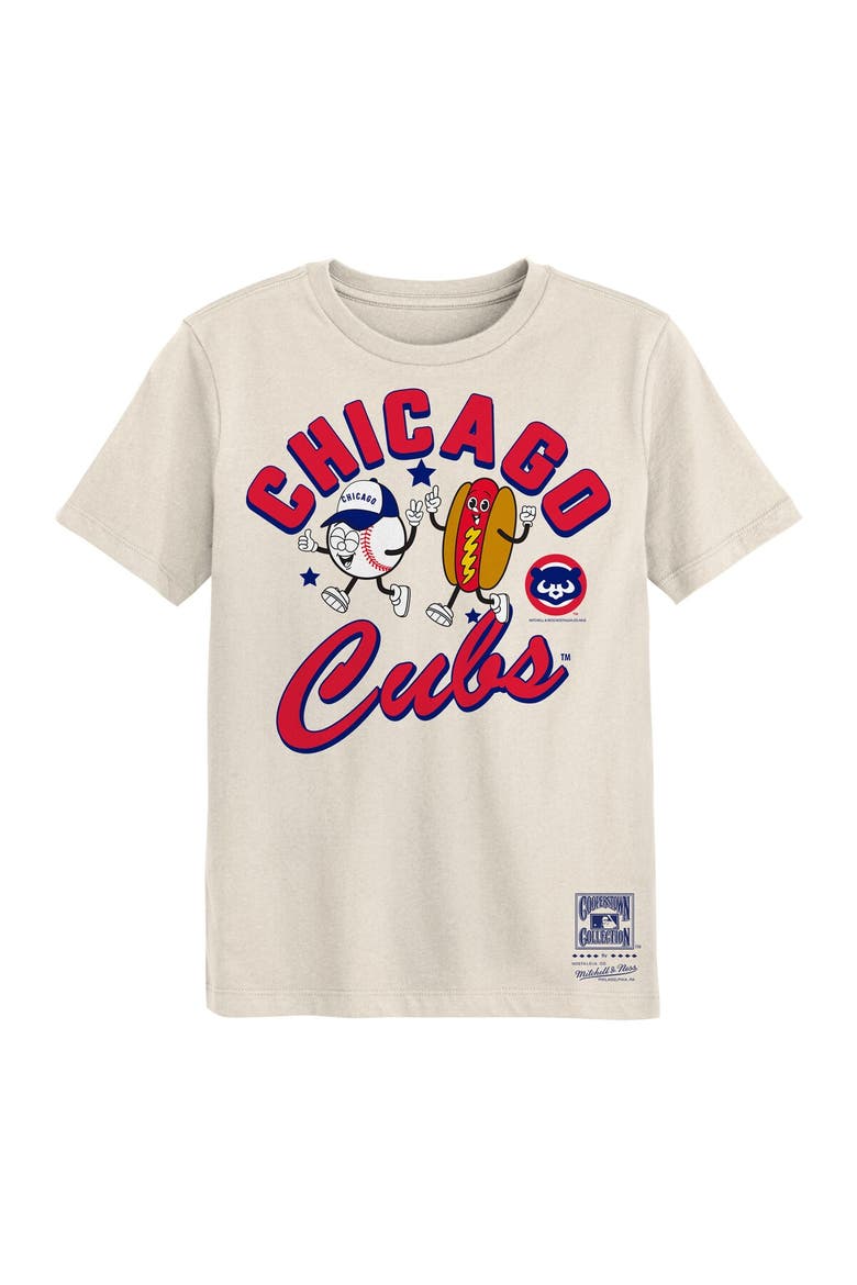 Preschool Mitchell & Ness  Natural Chicago Cubs Snack T-Shirt, Main, color, Natural