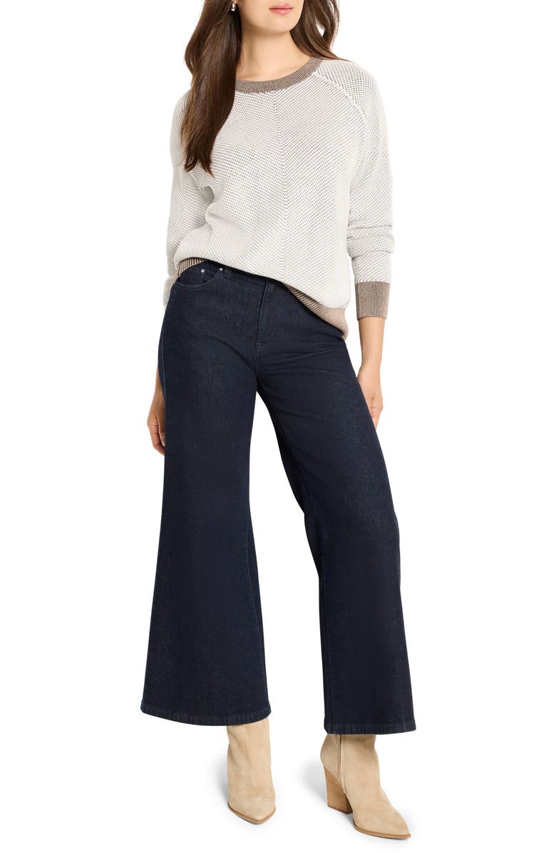 NIC+ZOE Textured Crewneck Sweater, Alternate, color, Black Multi