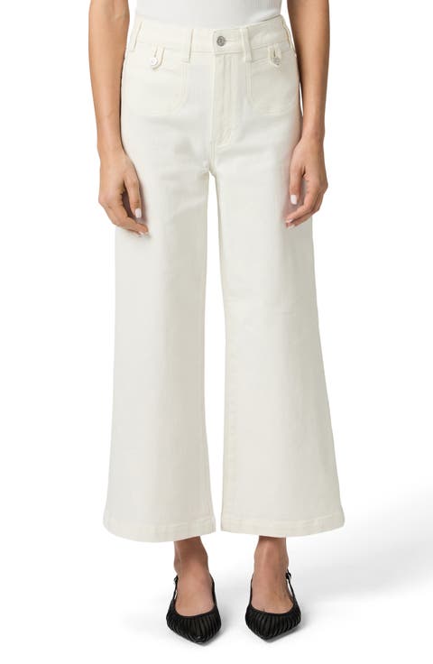 Anessa High Waist Ankle Wide Leg Jeans (Tonal Ecru)