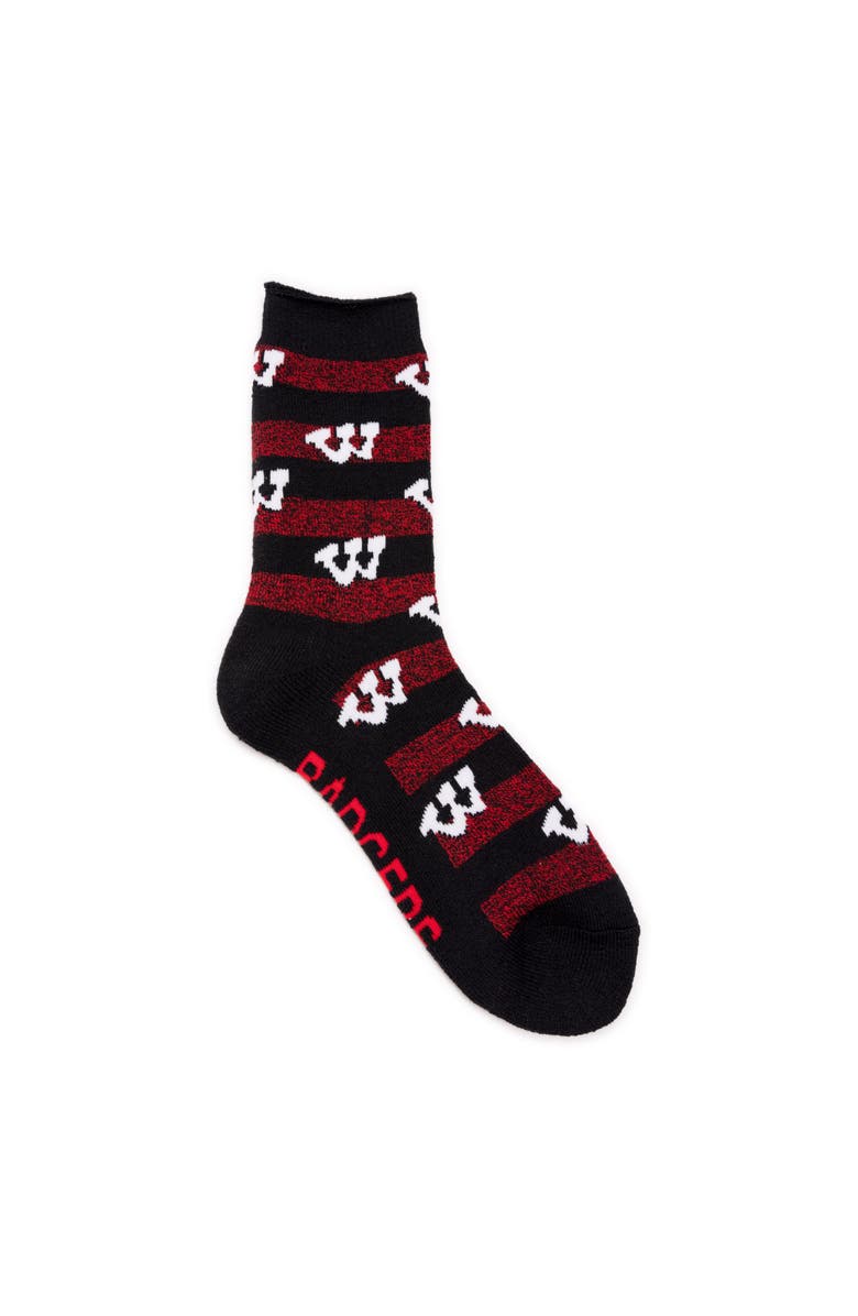 MUK LUKS Gameday Terry Loop Socks, Alternate, color, Wisconsin
